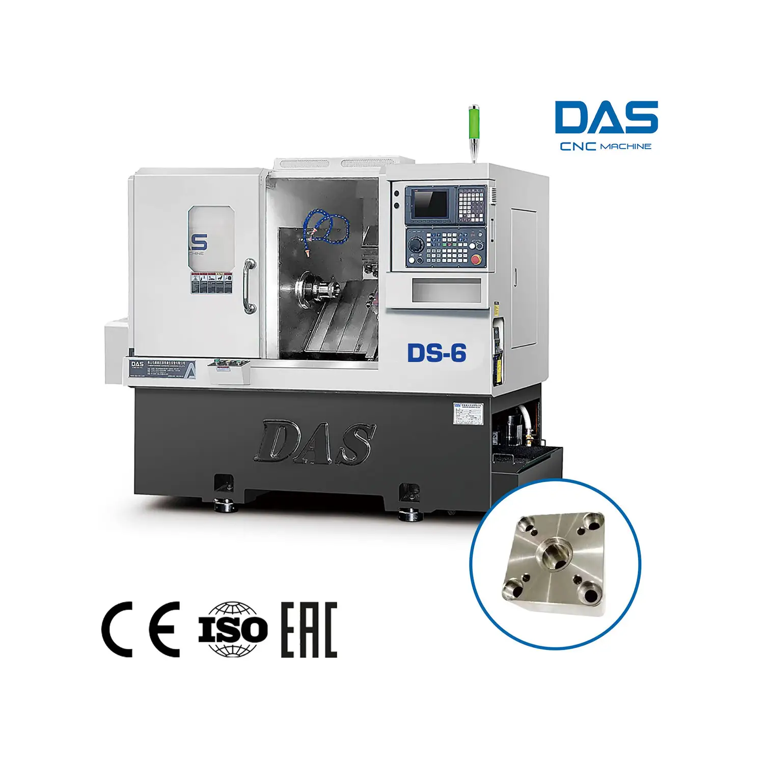 ماكينة مخرطة CNC بدقة 3 محاور، مخرطة CNC DS-6L مع محركات متدرجة التجارية