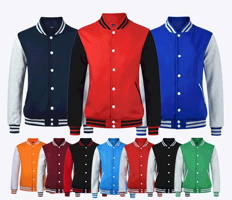 High Quality plus size men's winter jackets wholesale blank baseball custom logo unisex cotton jackets