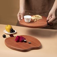Planche à découper en bois d'ébène en forme de pomme - Plateau de service mignon pour fruits, plateau à fromage et charcuterie, assiette en bois pour hôtel, cadeau, vente en gros