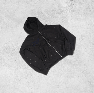 Sudaderas personalizadas de alta calidad para hombre, Jersey de algodón a la moda con diamantes de imitación coloridos, bordado con cremallera - Product Image 1