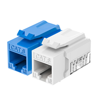Venta al por Mayor HY-CONNECT 90 °   Conector Keystone Cat6 UTP, Pines Dorados Desplazados, Anti-Interferencia, Módulo RJ45 de Alta Densidad para PC