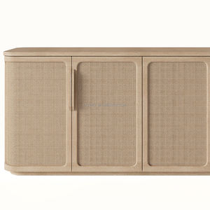 מודרני ברזל עץ אלון מלא 6 דלתות קונסולת טלוויזיה עמדה סלון ארון חדר שינה מרכז ריהוט ריהוט - Product Image 3