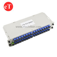 FTTH SM G657A1 1*32 dengan adaptor SC/UPC 1x32 LGX Box Type Plug in Optical Cassette Fiber Optic PLC Splitter