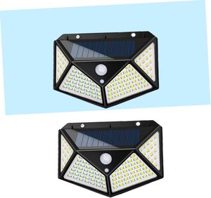 ไฟติดผนังโซลาร์เซลล์พร้อมเซ็นเซอร์ตรวจจับความเคลื่อนไหว PIR 100 LED กันน้ำ IP65 แสงสีขาว 6000K ใช้งานได้ 8 ชั่วโมง เหมาะสำหรับสวนภายนอกอาคาร CRI 95 มุมกระจายแสง 360 องศา - Product Image 2