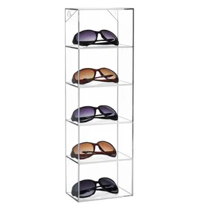 6 полок для солнцезащитных очков стенд Органайзер на заказ акриловые солнцезащитные очки настенный дисплей