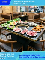 Table de barbecue sans fumée en acier inoxydable Yawei, double usage (rôtisserie et cuisson), équipement de restauration pour buffet