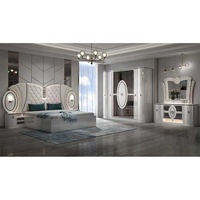 Ensemble de Meubles de Chambre Classique de Luxe pour Villa, Lit Double Moderne avec Cadre en Bois, Set Complet pour Chambre à Coucher King Size