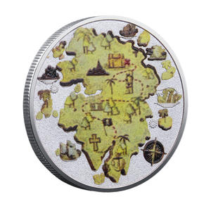 Vergoldete/Versilberte Piraten-Themen-Gedenkmünze mit 3D-Relief, Metallkunst-Sammlerstück, Totenkopf für Karten - Product Image 6