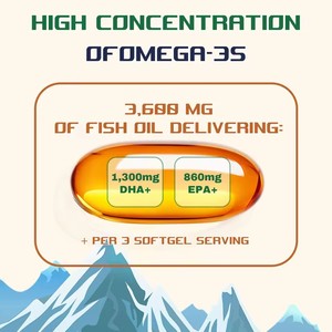 Cápsulas de Aceite de Pescado Omega-3 Puro Halal de Marca Privada OEM al por Mayor, 3600mg Triple Potencia EPA DHA, 120 Cápsulas Blandas para Adultos, Sin GMO - Product Image 3