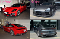 Kit carrosserie en fibre de carbone style SP pour Porsche Panamera 976 : lèvre avant, jupes latérales, diffuseur arrière, spoiler