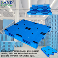 Palette en plastique Euro plate antidérapante et facile à nettoyer 1200x1000, 3 roulettes, renforcée en acier, pour chariots à 4 voies, entrepôt, rayonnage industriel