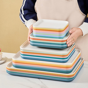 Rectangular Plastic Tray Divider For Hotel Food Serving <b>Microwave</b> Safe Solid Color Commercial Use - Product Image 1
