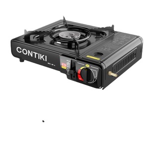 Réchaud à gaz portable pour le camping en plein air avec poêle et dispositif d'allumage, couleur noire - Product Image 3