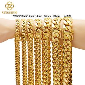 Dây chuyền vàng 18k kiểu Cuban Link bền chắc, bản to 18mm, món đồ nổi bật, phong cách Hip Hop, thích hợp cho các buổi tiệc, dành cho nam giới - Product Image 3