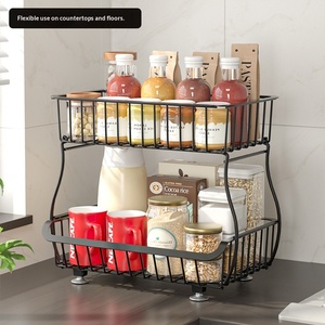 Keuken ijzeren draadrek met 4 planken, opvouwbaar, multifunctioneel, voor groenten & fruit - Product Image 3