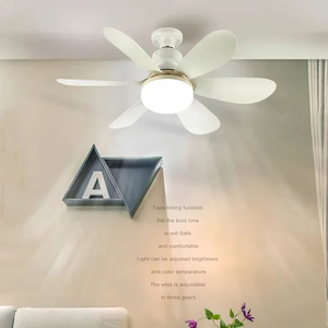 Ventilateur de plafond <span class=keywords><strong>LED</strong></span> à intensité variable avec télécommande 6 pales ABS Design floral moderne 30W/40W pour la décoration de la cuisine de la chambre à coucher - Product Image 3