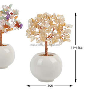 Bán buôn bình gốm thủ công phong thủy, cây pha lê tự nhiên, đá thạch anh, đồ thủ công pha lê may mắn, <span class=keywords><strong>7</strong></span> luân xa, cây sự sống, đá quý - Product Image 4