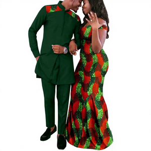 <span class=keywords><strong>Coppia</strong></span> africana in cotone eco-friendly Slim Fit stampa Dashiki abiti lunghi abbinati da uomo 2 pezzi Patchwork estivo - Product Image 4