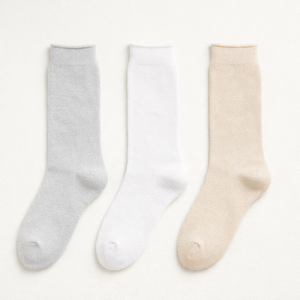 Custom Soft Roll Top Slouchy <strong>Thick</strong> <strong>Socks</strong> <strong>Women</strong> Custom Raw Edge Slouch <strong>Socks</strong> - Product Image 2