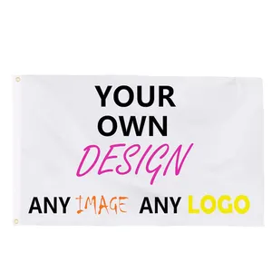 דגל מותאם אישית הדפסת תמונה 3x5 רגל לוגו טקסט תמונת מראה דו צדדית אחת או 3 שכבות פרסום מתנה אישית באנר חיצוני