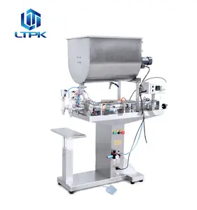 LT Machinery Floor Working U Type Mixing Double Head Oil Pickles Bottle Can Sauce Paste Small Oil Honey Bottle Filling Machines
