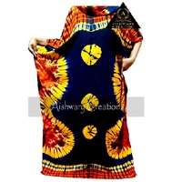 Robe longue en rayonne grande taille XXL pour femme, style décontracté, tie-dye fait main, respirante, kaftan d'été, coupe ample, pour adultes, fournisseur OEM en gros