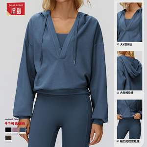 Chaqueta con Capucha Extra Grande para Mujer Zechuang, Cuello en V, Manga Larga, Transpirable, Informal, Deportiva - Product Image 5