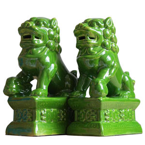 Ensemble de figurines de chiens-lions gardiens en <span class=keywords><strong>porcelaine</strong></span> émaillée, faites à la main, pour la décoration intérieure et la collection Feng Shui - Product Image 4