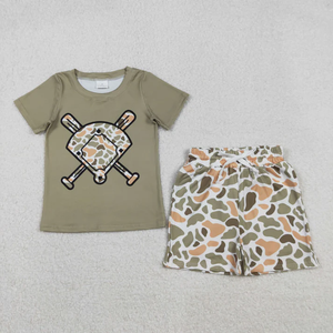 Conjuntos de Ropa de Verano para Bebés y Niños Pequeños, 2 Piezas, de 0 a 16 Años, Camiseta de Manga Corta con Estampado de Camuflaje y Pantalones Cortos con Cintura Elástica - Product Image 2