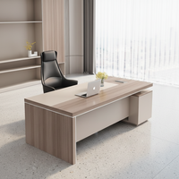 Bureau de direction moderne et minimaliste avec armoire en bois, mobilier de bureau commercial pour patron et PDG