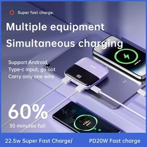 PD22.5W Digital Display Fast Charging Power Bank Ultra Slim Powerbanks <b>Mini</b> Power Bank 10000mah Super Fast Charging - Product Image 3