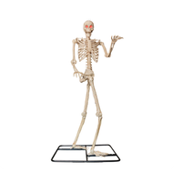 Squelette géant d'Halloween de 3,2 m avec des yeux rouges lumineux, squelette humain articulé, accessoire pour décoration de maison hantée ou de pelouse