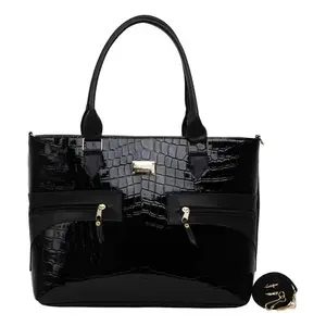 Bolso de Viaje de Piel Sintética Negra con Diseño de Cocodrilo para Mujer, Marca Fana Julia, 20-35L de Gran Capacidad, Cierre de Cremallera - Product Image 3