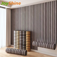 JoyShine Papier Peint 3D Effet Bois à Lattes, Autocollant et Adhésif, Revêtement Mural Décoratif pour la Maison