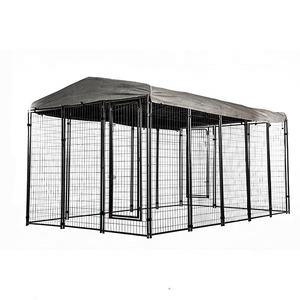 Grosir Luar Ruangan Anjing Menjalankan Tugas Berat Logam Kawat Las Anjing Kennel Ken - Product Image 1