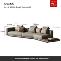 Canapé modulaire en cuir véritable Horizon pour salon - Design moderne et luxueux, taille personnalisable