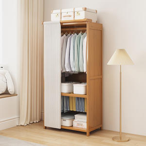 Armoire économique en bois massif à un niveau Nouveau style pour la maison Chambre à coucher à louer Assemblage simple nécessaire pour le salon - Product Image 4