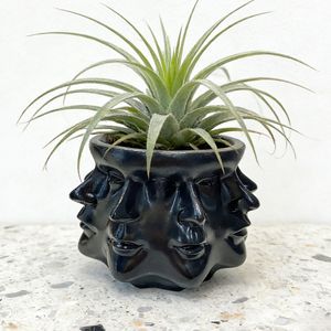 Pot de fleurs créatif en résine en forme de visage, blanc, multifacettes, pour plantes d'intérieur et décoration de la maison - Product Image 2