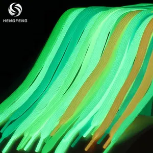 Bán Buôn Polyester Đầy Màu Sắc Phẳng Luminous Dây Giày Thời Trang Huỳnh Quang Giày Ren