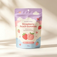 Sachets Doypack refermables en film d'emballage pour bonbons gélifiés, avec trou de suspension Euro, saveur alimentaire originale, impression personnalisée pour la vente au détail