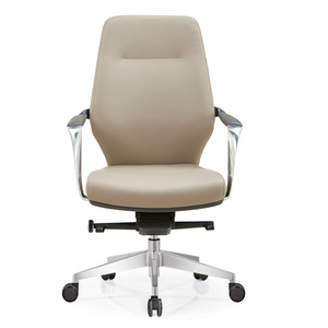 Chaises de bureau exécutives contemporaines de haute qualité en cuir véritable avec roulettes pivotantes et hauteur réglable - Product Image 5