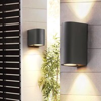 Applique murale LED extérieure double tête GU10, étanche IP65, avec ampoule remplaçable pour jardin