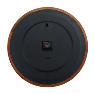 Solid Wood Wall <b>Clock</b> Round 17mm Silent Quartz <b>Battery</b> Powered Living Room Decor - Product Image 2