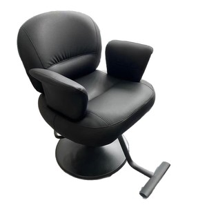 Chaise de coiffure Black Warrior en fer noir, écologique, avec pompe hydraulique, pour salon de coiffure, mobilier de salon - Product Image 5