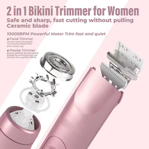 Épilateur Corporel Électrique Personnalisé pour <span class=keywords><strong>Femme</strong></span>, Double Lame Remplaçable et Lavable, pour Aisselles, Maillot et Zone Pubienne, Tondeuse Bikini - Product Image 3