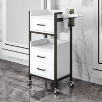 Chariot de coiffure commercial moderne en fer de haute qualité à 4 roues, écologique, durable, stable et facile à déplacer pour salon de beauté et salle de bain