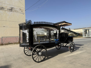 Le auto furgone funebri più popolari decorate con fiori, fatte a mano, elettriche/a traino di cavallo - Product Image 5