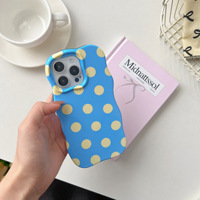 Casing HP Polkadot Warna Permen yang Lucu Cocok untuk iPhone 17 16 15 Pro Max PC+TPU 2-in-1 Matte Anti Benturan Pelindung
