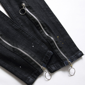 <span class=keywords><strong>Jeans</strong></span> da <span class=keywords><strong>Uomo</strong></span> AeeDenim Italiani Neri a <span class=keywords><strong>Vita</strong></span> Media, Ecologici, <span class=keywords><strong>con</strong></span> Doppia Cerniera e Ciondolo Decorativo a Pois - Product Image 5