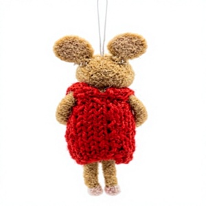 Best Himalaya Handmade Eco-Friendly Certified Wool Mouse Christmas Ornament <b>Red</b> Mushroom Animal Shape Traditional Indoor - Product Image 4